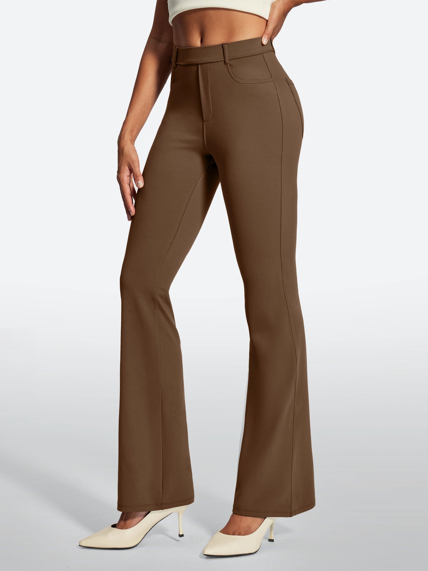 IUGA Stretchy Pull On Bootcut Work Pants With Pockets - IUGA