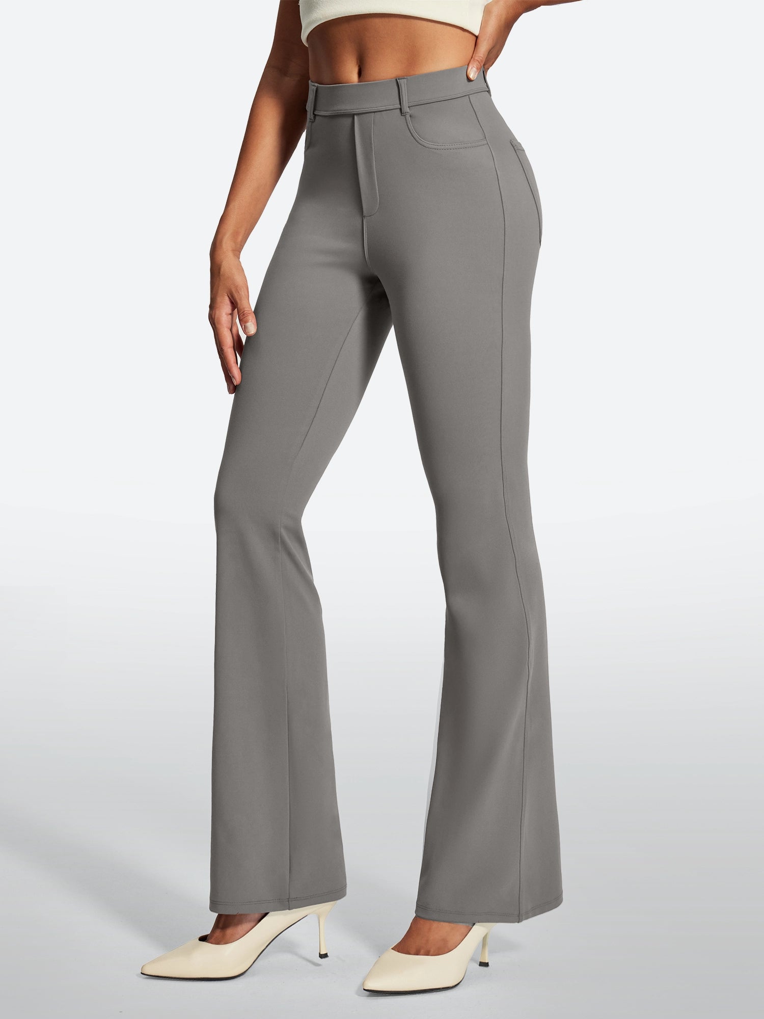 IUGA Stretchy Pull On Bootcut Work Pants With Pockets - IUGA