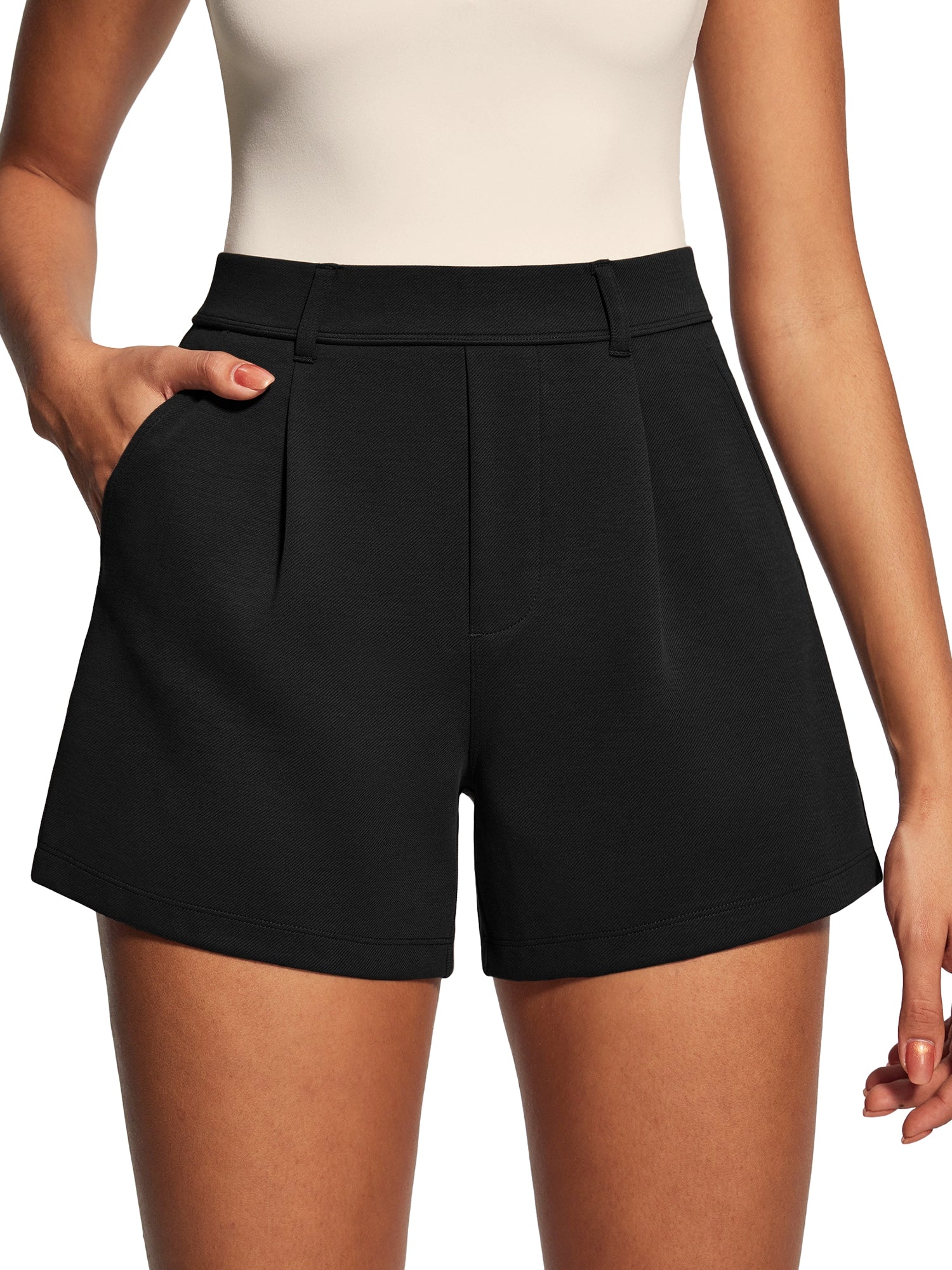 IUGA High Waisted Pleated Wide Leg Shorts - IUGA