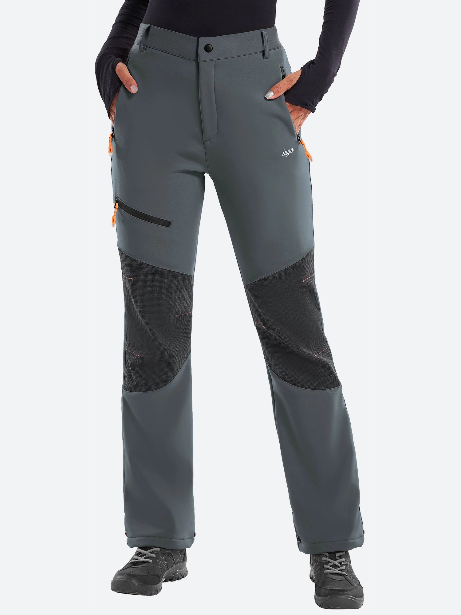 IUGA Waterproof Insulated Softshell Winter Fleece Lined Snow Pants - IUGA