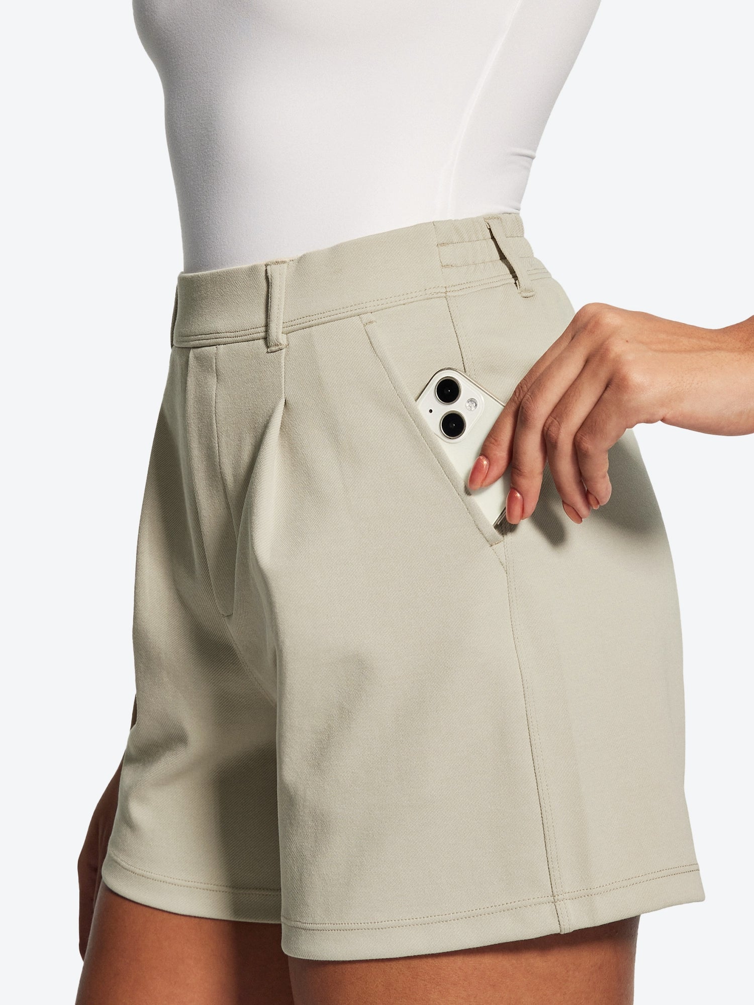 IUGA High Waisted Pleated Wide Leg Shorts - IUGA
