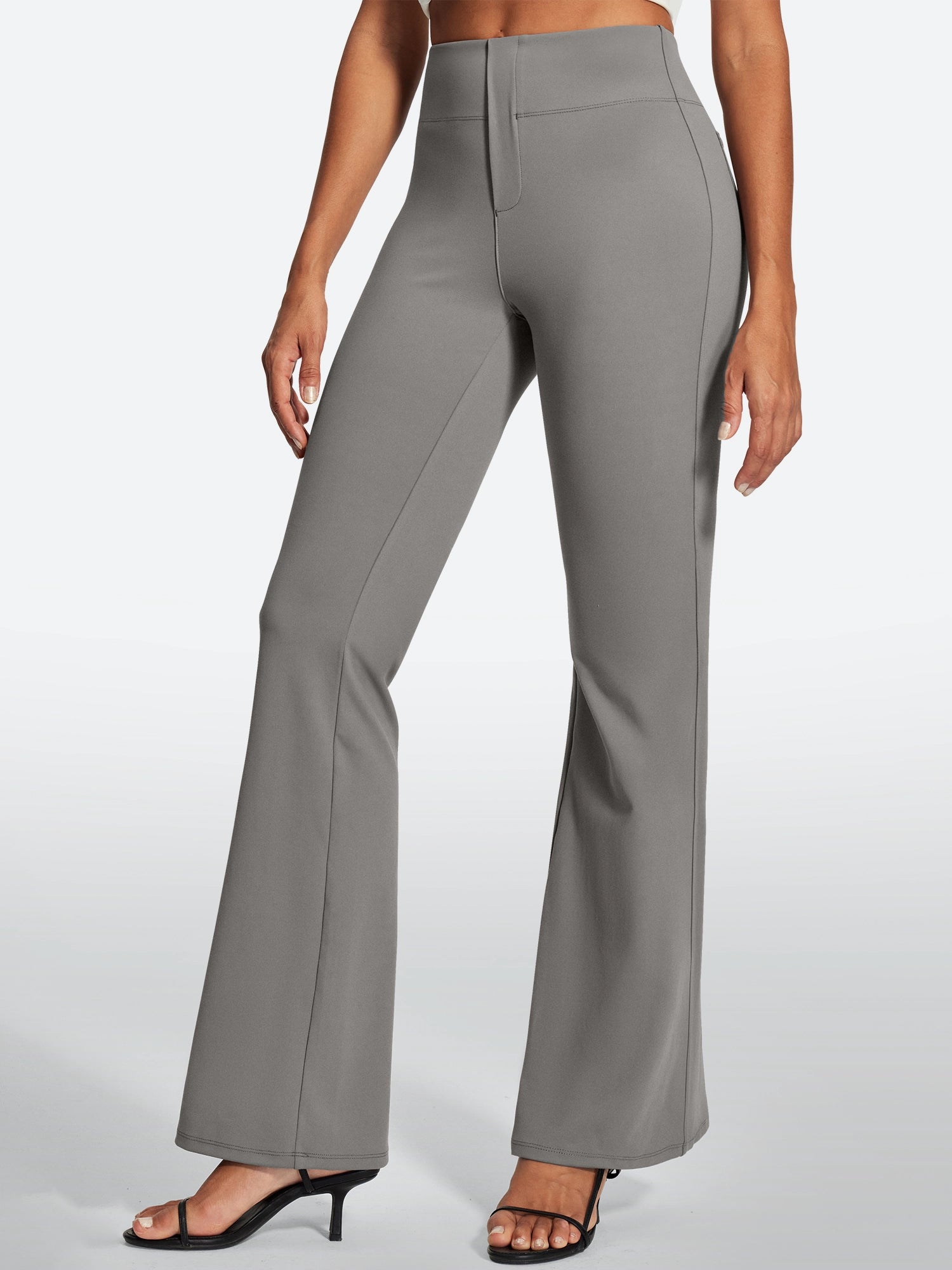 IUGA Stretchy High Waisted Pull On Bootcut Work Pants With Pockets - IUGA