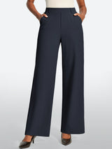 IUGA High Waisted Stretchy Wide Leg Pull On Work Pants With Pockets | Affordable Yoga Leggings & Activewear by IUGA