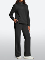 IUGA 2 Piece Outfits Wide Leg Pants Lounge Set | Affordable Yoga Leggings & Activewear by IUGA