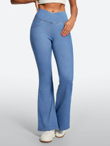 IUGA FlexDenim® High Waist Crossover Flare Jeans for Women With Pockets - IUGA