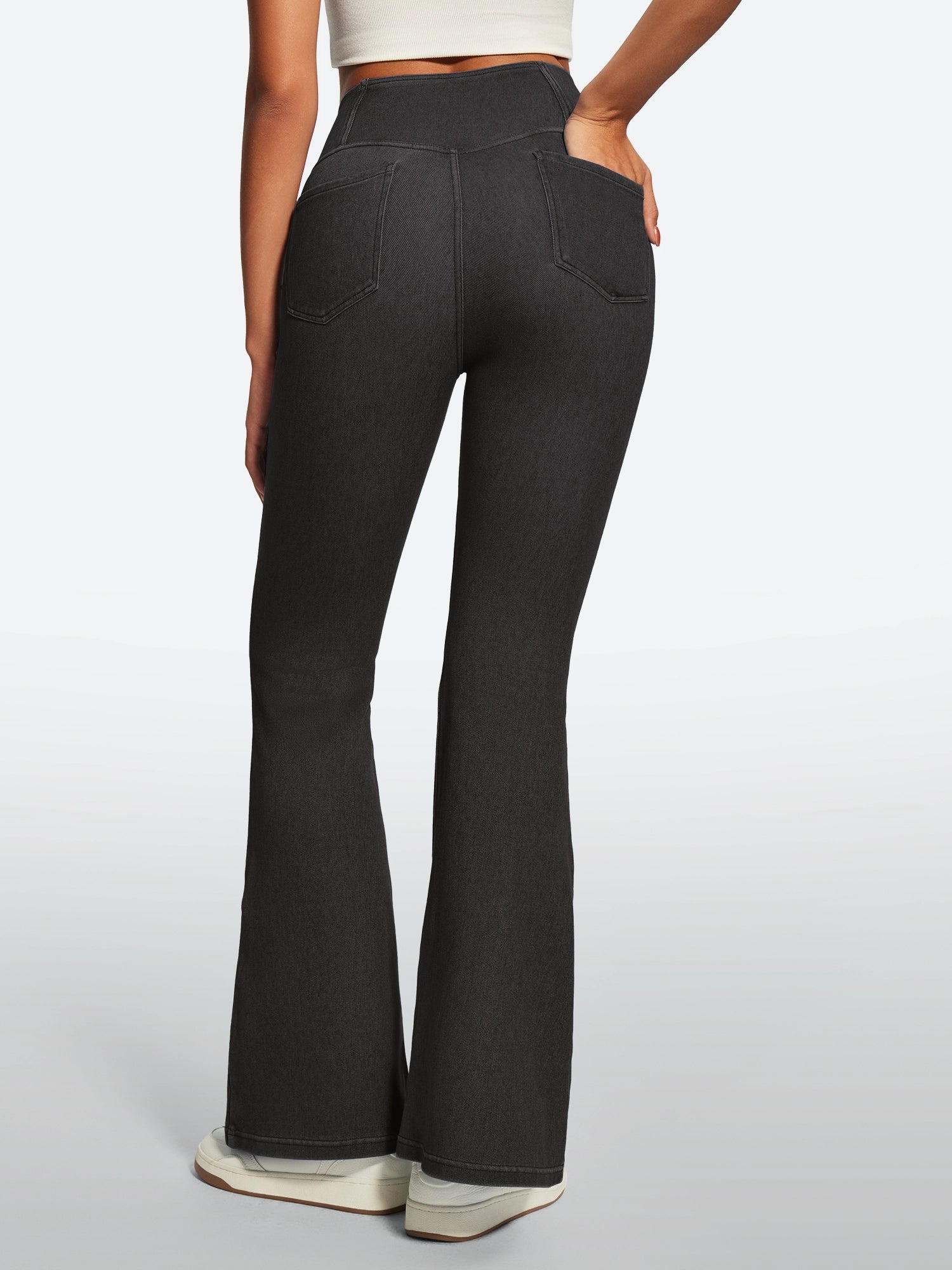 IUGA FlexDenim® High Waist Crossover Flare Jeans for Women With Pockets - IUGA