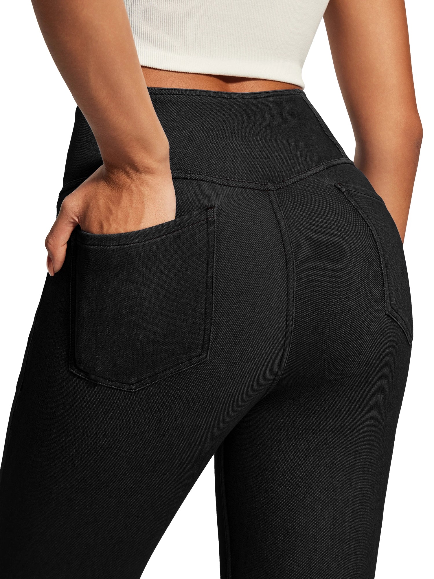 IUGA FlexDenim® High Waist Crossover Flare Jeans for Women With Pockets - IUGA