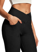 IUGA FlexDenim® High Waist Crossover Flare Jeans for Women With Pockets - IUGA