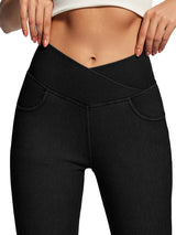 IUGA FlexDenim® High Waist Crossover Flare Jeans for Women With Pockets - IUGA