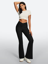 IUGA FlexDenim® High Waist Crossover Flare Jeans for Women With Pockets - IUGA