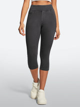 IUGA FlexDenim® High Waisted Pull On Capri Jeans With Pockets - IUGA