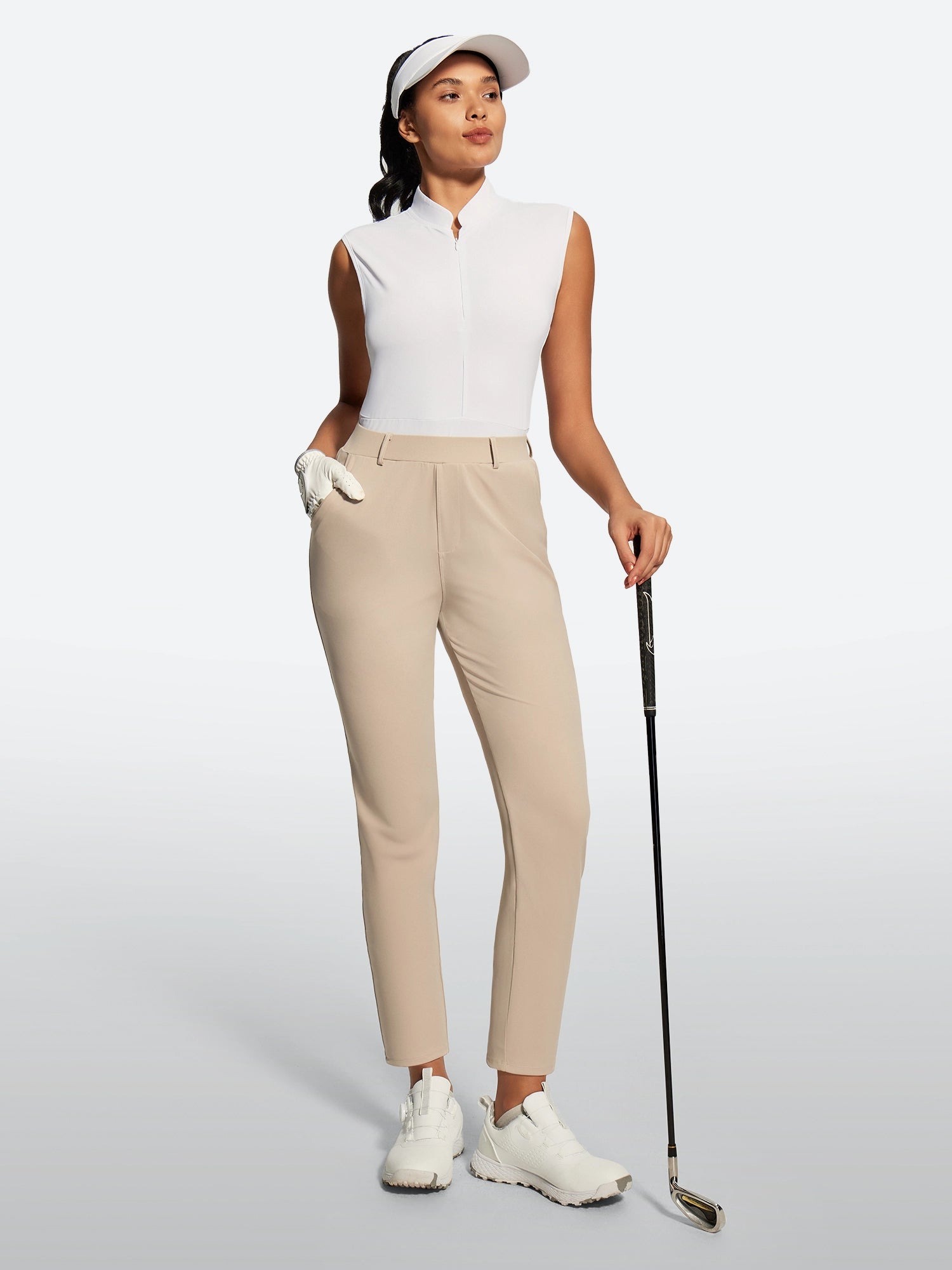 IUGA Stretchy 7/8 Ankle Pull On Work Pants With Pockets - IUGA