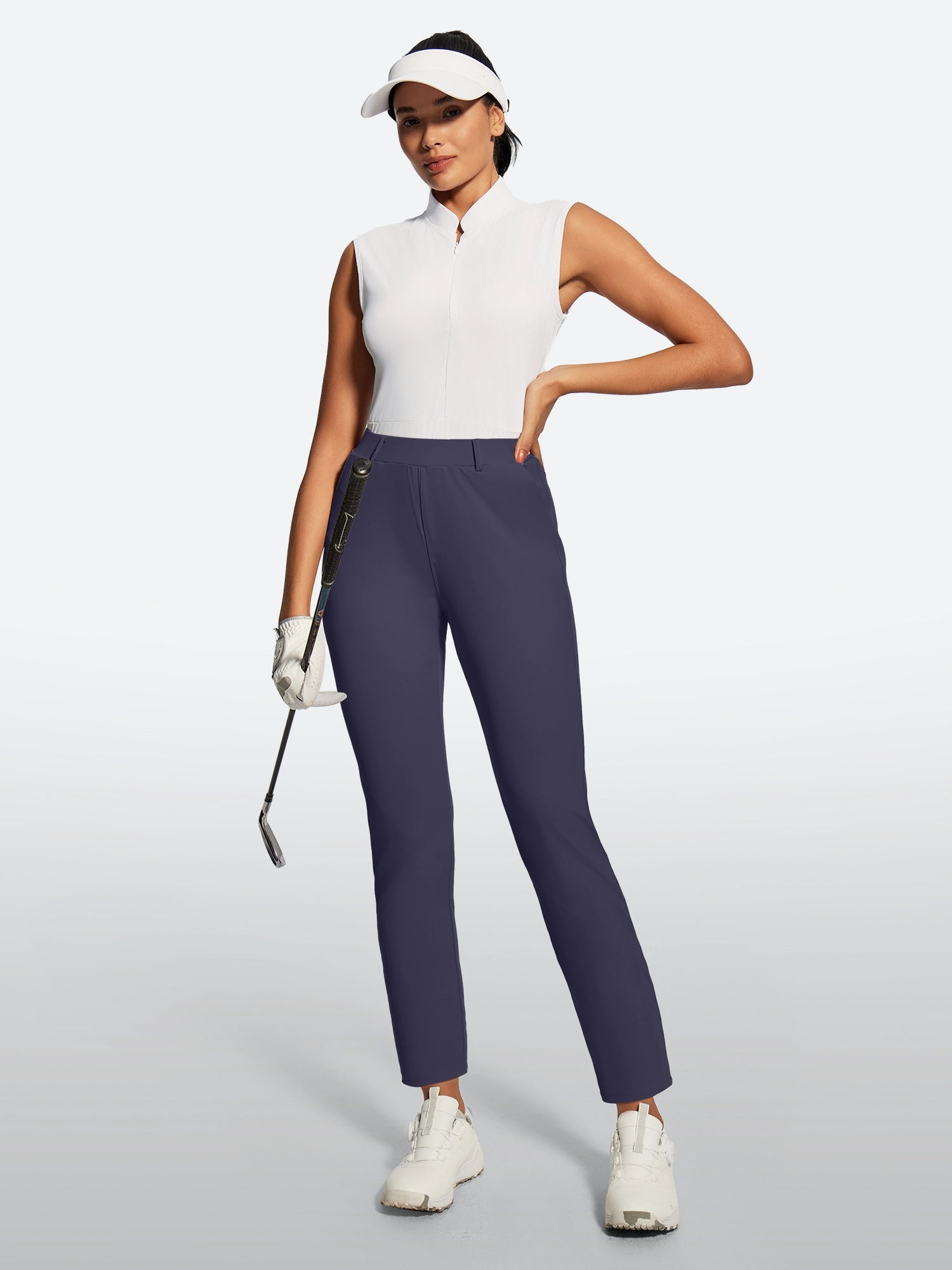 IUGA Stretchy 7/8 Ankle Pull On Work Pants With Pockets - IUGA