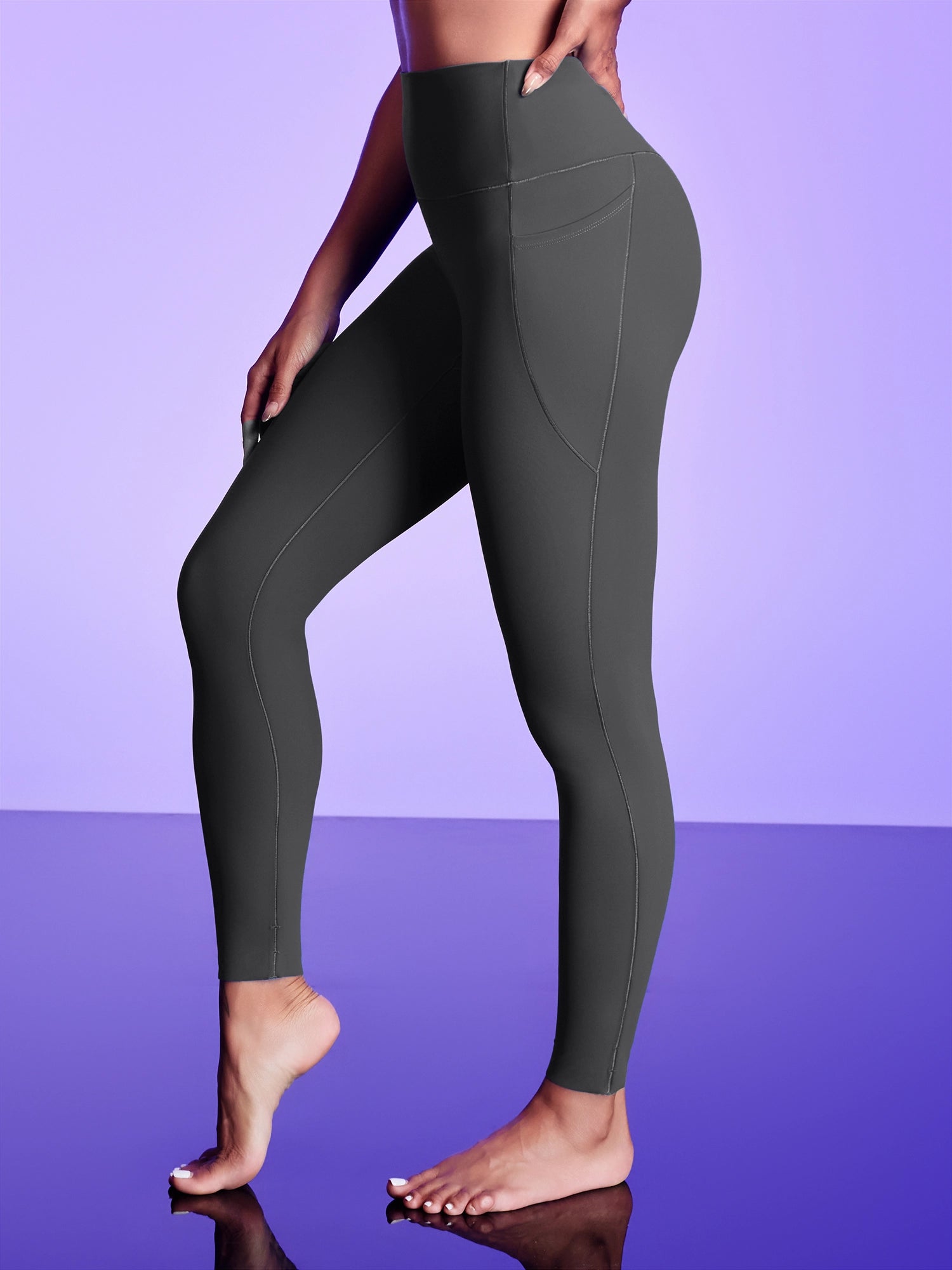 IUGA PowerTight Scrunch No Front Seam High Waist Leggings With Pockets - IUGA
