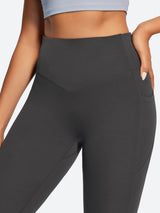 IUGA Sandwich No Front Seam Hidden Scrunch Butt Mini Flared Yoga Pants With Pockets | Affordable Yoga Leggings & Activewear by IUGA