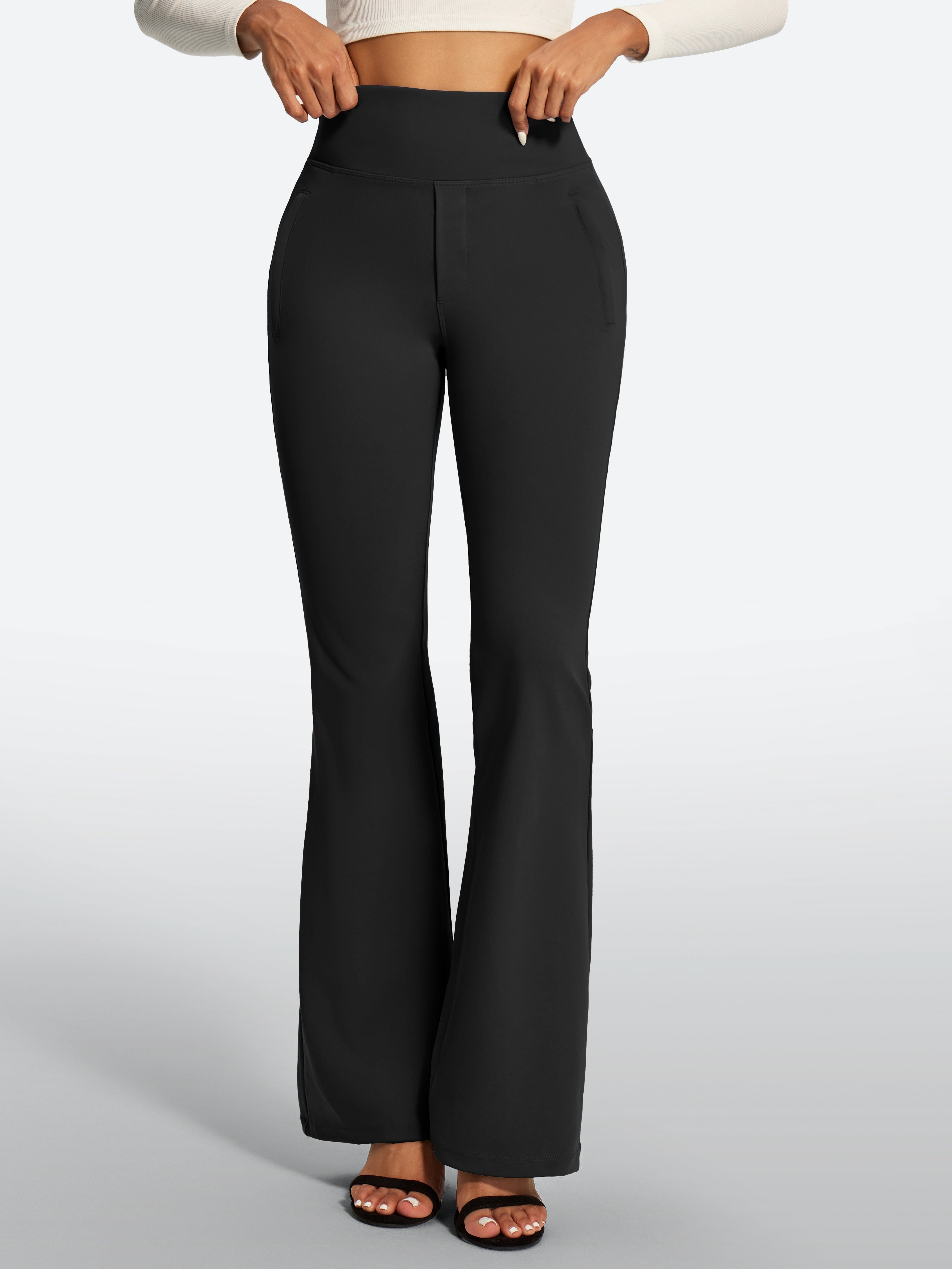 IUGA High Waist Pull On Stretchy Dress Pants With Zipper Pockets | Affordable Yoga Leggings & Activewear by IUGA