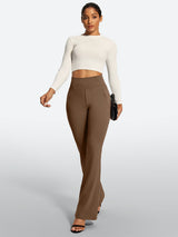 IUGA High Waist Pull On Stretchy Dress Pants With Zipper Pockets | Affordable Yoga Leggings & Activewear by IUGA