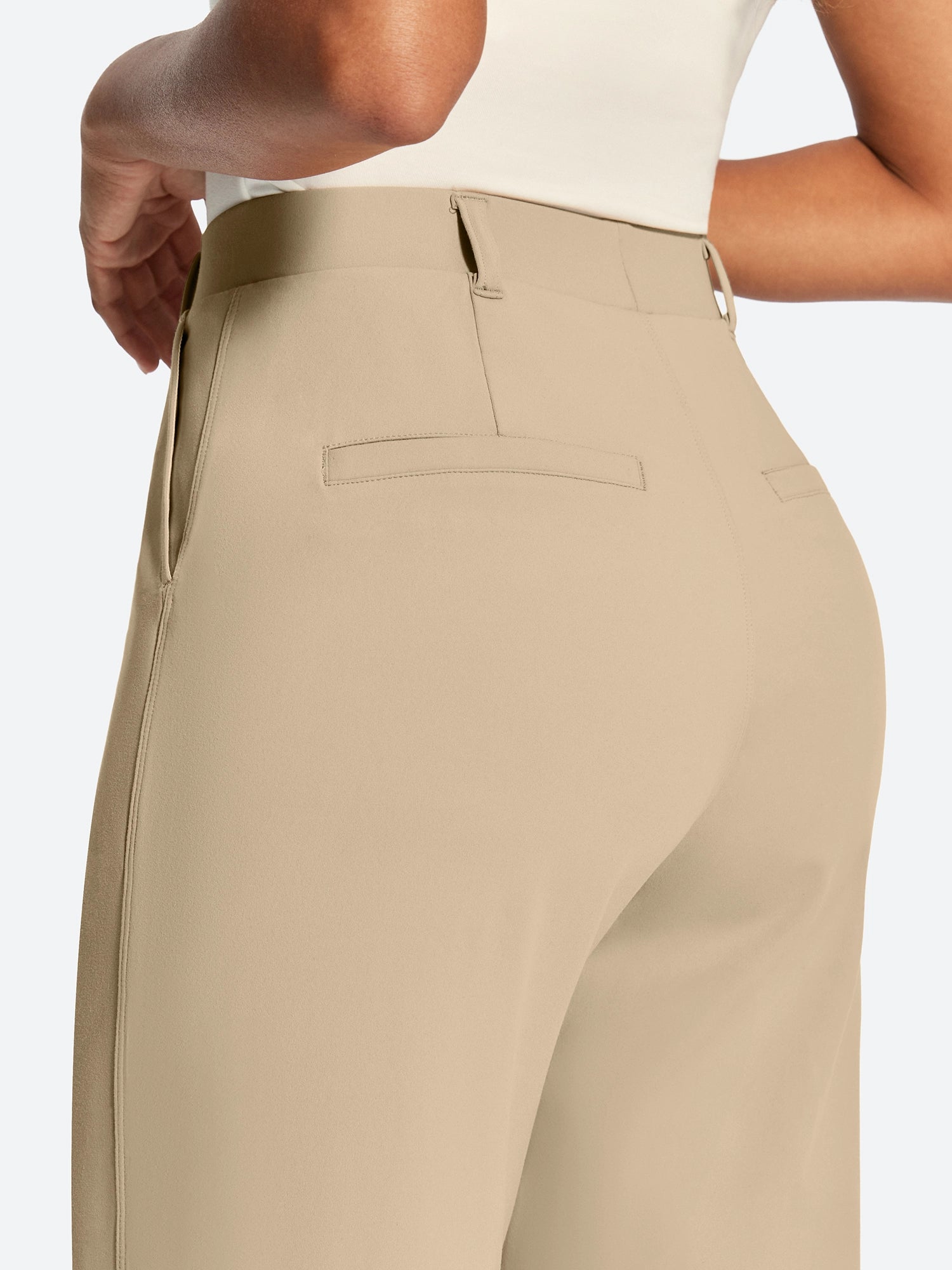 IUGA High Waisted Stretchy Wide Leg Pull On Work Pants With Pockets | Affordable Yoga Leggings & Activewear by IUGA