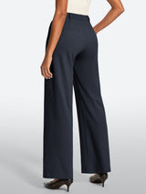 IUGA High Waisted Stretchy Wide Leg Pull On Work Pants With Pockets | Affordable Yoga Leggings & Activewear by IUGA