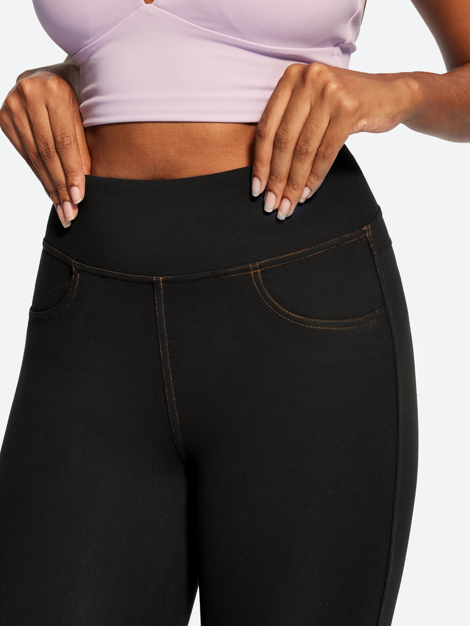 IUGA FlexTight High Waist Denim-Look Capris With Pockets | Affordable Yoga Leggings & Activewear by IUGA