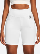 IUGA 7'' FlexTight Faux Denim High Waist Biker Shorts With Pockets | Affordable Yoga Leggings & Activewear by IUGA