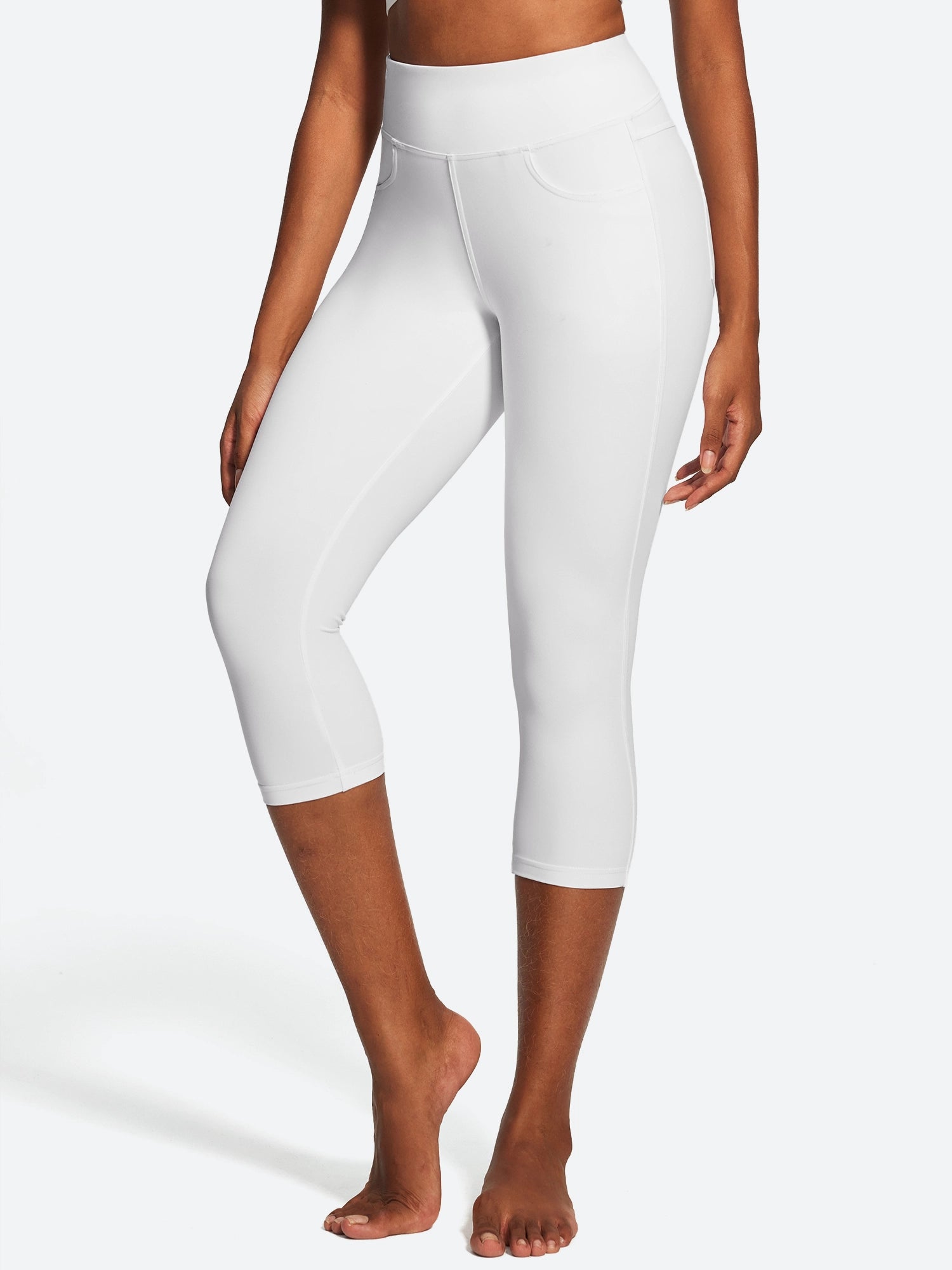IUGA FlexTight High Waist Denim-Look Capris With Pockets | Affordable Yoga Leggings & Activewear by IUGA