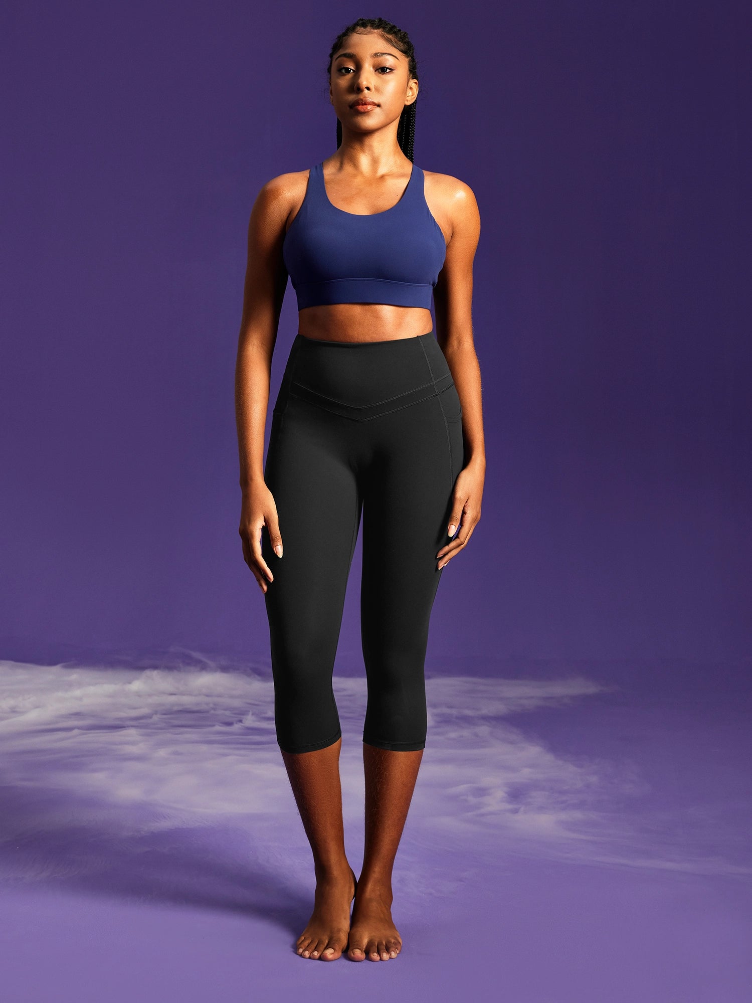 IUGA PowerTight Sandwich No Front Seam Capris | Affordable Yoga Leggings & Activewear by IUGA