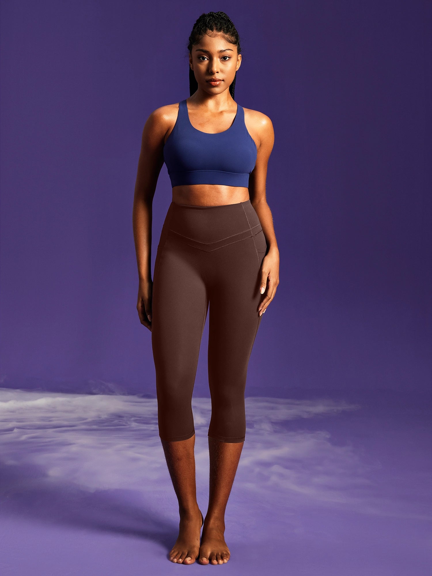 IUGA PowerTight Sandwich No Front Seam Capris | Affordable Yoga Leggings & Activewear by IUGA