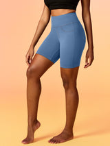 IUGA 7'' FlexTight Faux Denim High Waist Biker Shorts With Pockets | Affordable Yoga Leggings & Activewear by IUGA