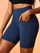IUGA 7'' FlexTight Faux Denim High Waist Biker Shorts With Pockets | Affordable Yoga Leggings & Activewear by IUGA