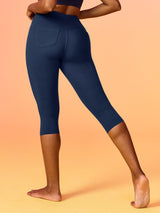 IUGA FlexTight High Waist Denim-Look Capris With Pockets | Affordable Yoga Leggings & Activewear by IUGA