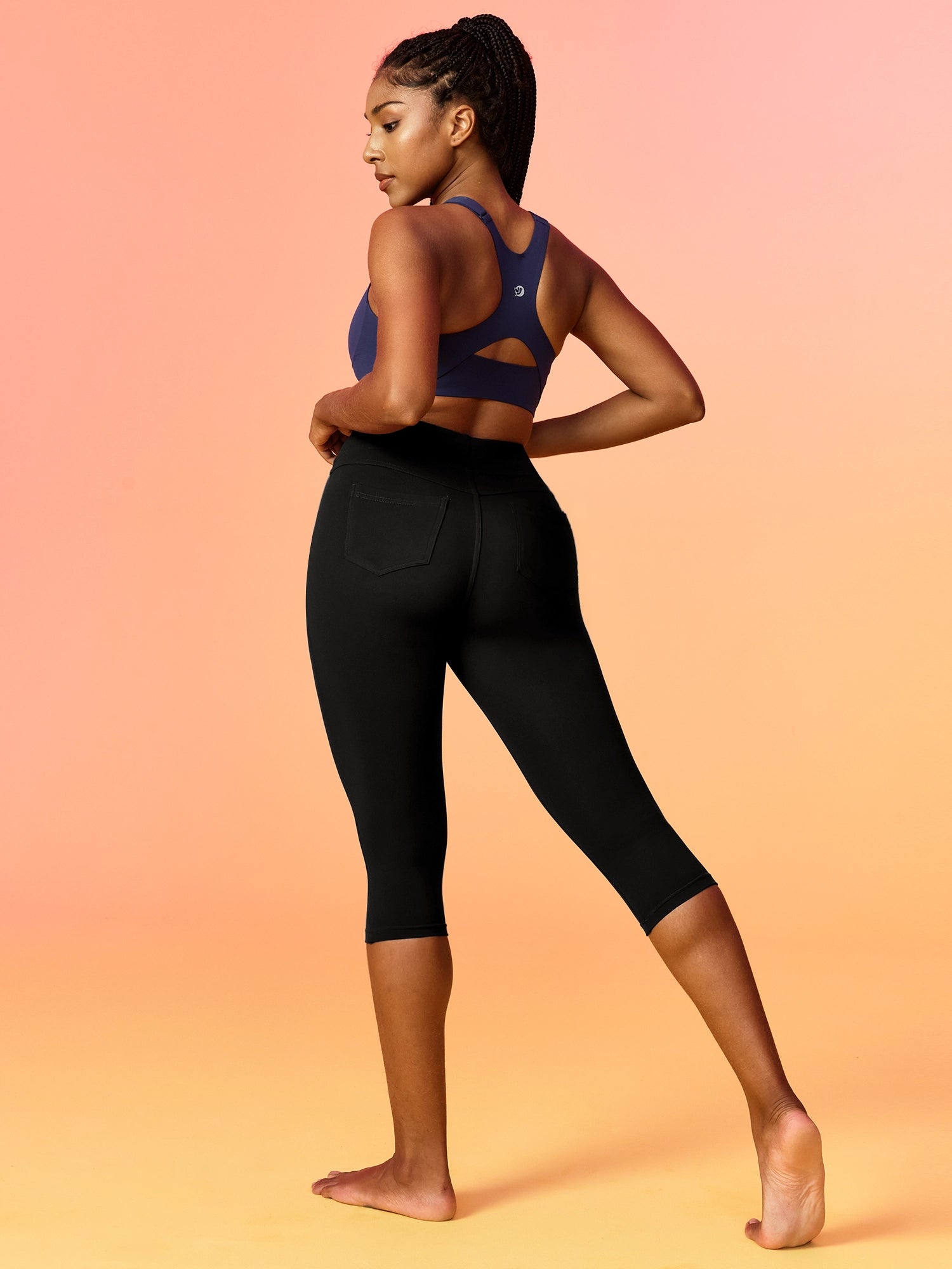 IUGA FlexTight High Waist Denim-Look Capris With Pockets | Affordable Yoga Leggings & Activewear by IUGA
