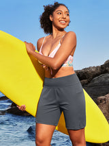 IUGA 7" UPF 50+ High Waisted Quick Dry Swim Board Shorts With Liner Pockets | Affordable Yoga Leggings & Activewear by IUGA