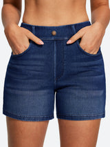 IUGA FlexDenim® Pull On Stretchy High Waist Denim Shorts With Pockets