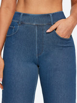 IUGA FlexDenim® Pull On High Waisted Knee Length Loose Fit Jean Shorts With Pockets | Affordable Yoga Leggings & Activewear by IUGA