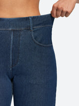 IUGA FlexDenim® Pull On High Waisted Knee Length Loose Fit Jean Shorts With Pockets | Affordable Yoga Leggings & Activewear by IUGA