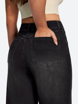IUGA FlexDenim® High Waisted Pull On Tummy Control Wide Leg Jeans With Pockets