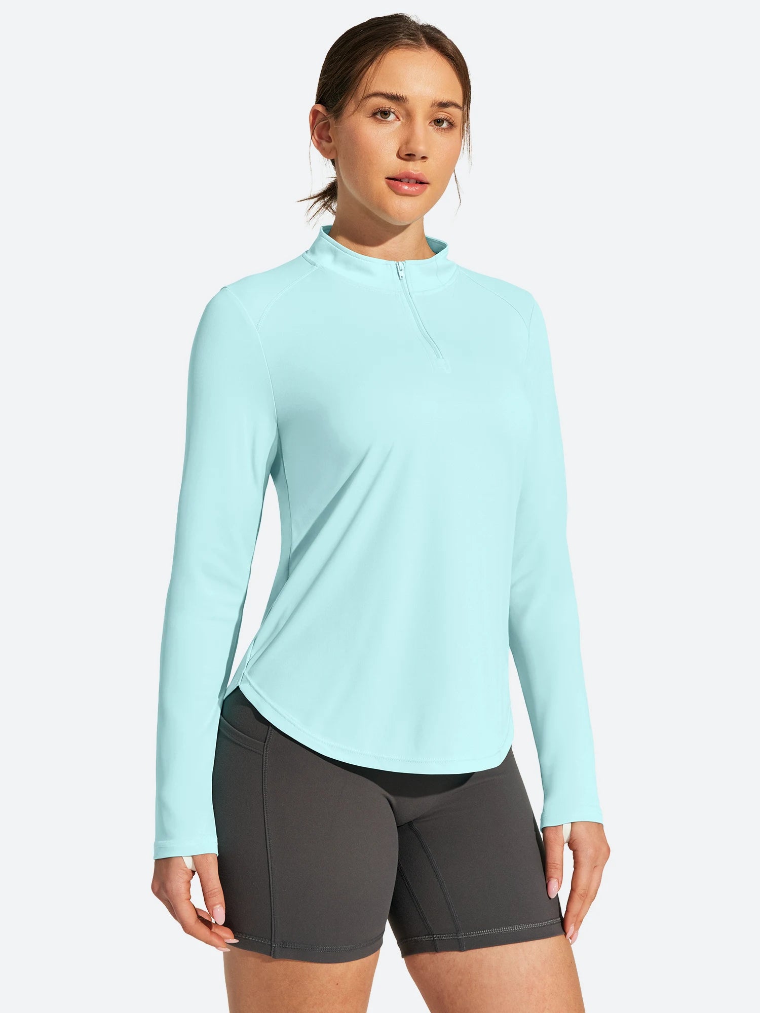 IUGA 1/4 Zip UPF 50+ Quick Dry Long Sleeve Rash Guard | Affordable Yoga Leggings & Activewear by IUGA