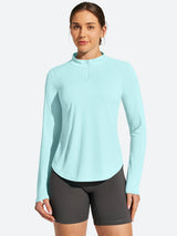 IUGA 1/4 Zip UPF 50+ Quick Dry Long Sleeve Rash Guard | Affordable Yoga Leggings & Activewear by IUGA