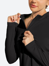 IUGA 1/4 Zip UPF 50+ Quick Dry Long Sleeve Rash Guard | Affordable Yoga Leggings & Activewear by IUGA