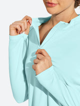 IUGA 1/4 Zip UPF 50+ Quick Dry Long Sleeve Rash Guard | Affordable Yoga Leggings & Activewear by IUGA