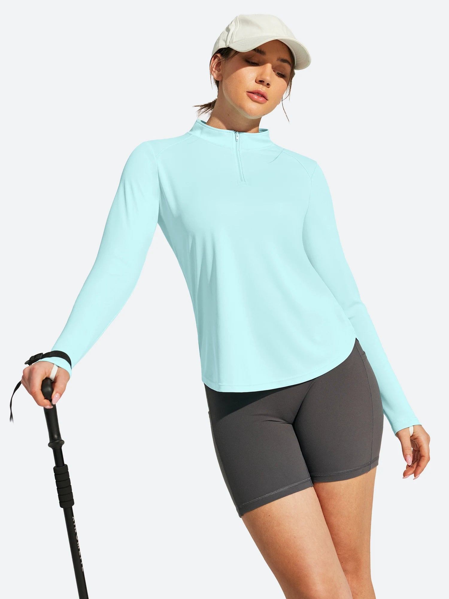 IUGA 1/4 Zip UPF 50+ Quick Dry Long Sleeve Rash Guard | Affordable Yoga Leggings & Activewear by IUGA