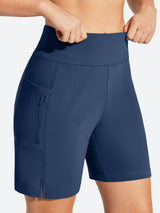 IUGA 7" UPF 50+ High Waisted Quick Dry Swim Board Shorts With Liner Pockets | Affordable Yoga Leggings & Activewear by IUGA