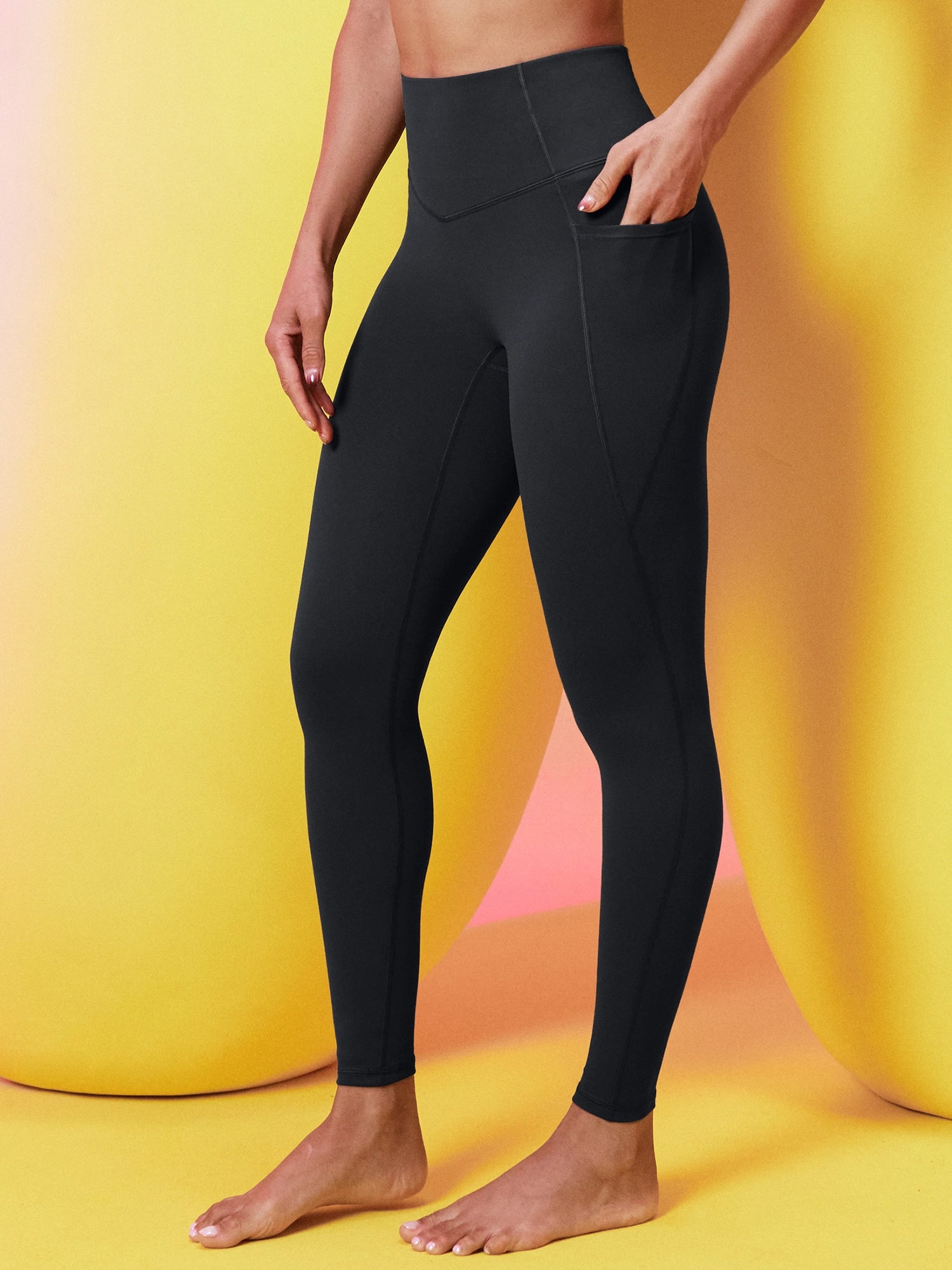 IUGA FlexTight High-Waist Sandwich No Front Seam Tummy Control Leggings With Pockets