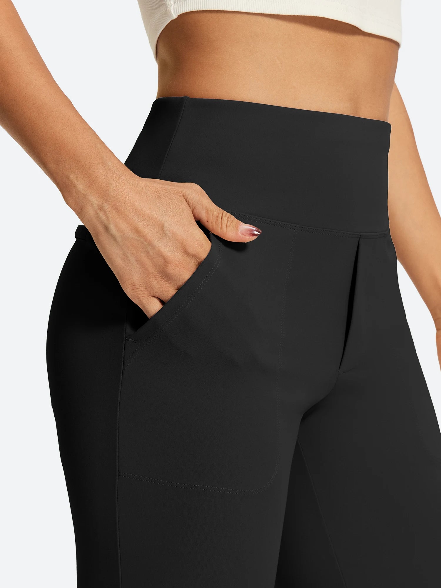 IUGA Women’s High-Waisted Tummy Control & Pull-On Bootcut Yoga Pants With Pockets