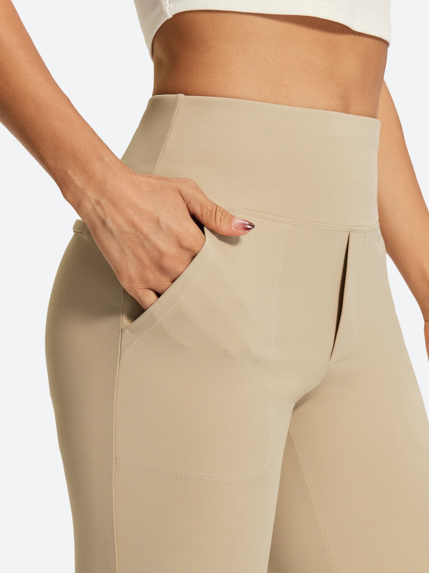 IUGA Women’s High-Waisted Tummy Control & Pull-On Bootcut Yoga Pants With Pockets