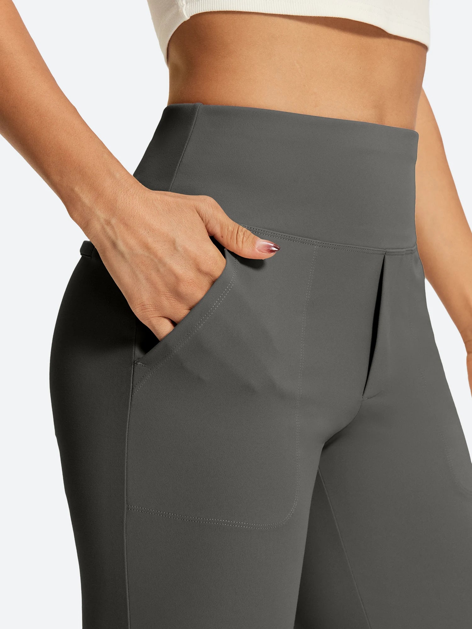 IUGA Women’s High-Waisted Tummy Control & Pull-On Bootcut Yoga Pants With Pockets