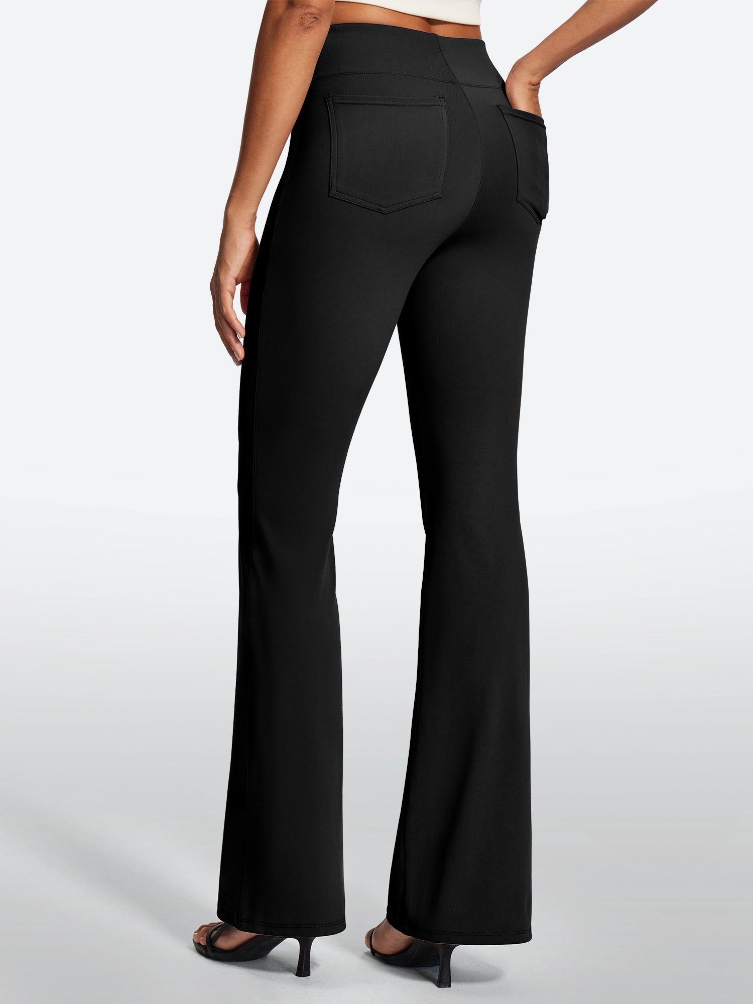 IUGA Stretchy High Waisted Pull On Bootcut Work Pants With Pockets - IUGA