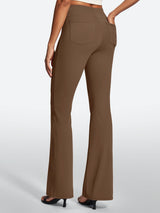 IUGA Stretchy High Waisted Pull On Bootcut Work Pants With Pockets - IUGA