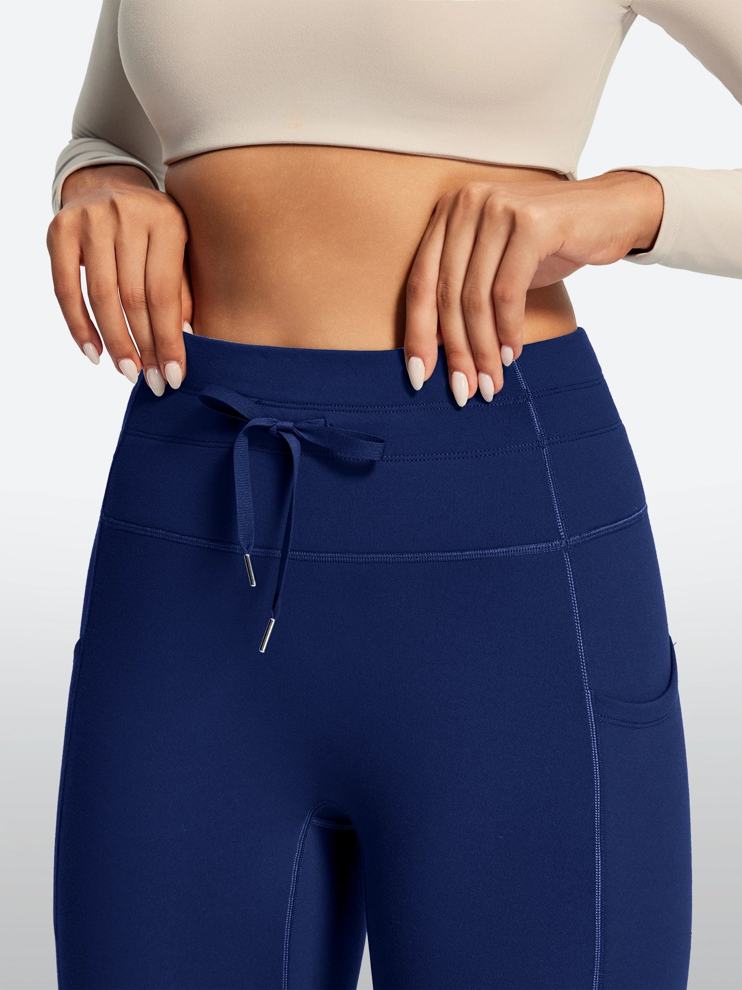 IUGA HeatLab® Waterproof No Front Seam Fleece-Lined High-Waist Drawstring Leggings | Affordable Yoga Leggings & Activewear by IUGA